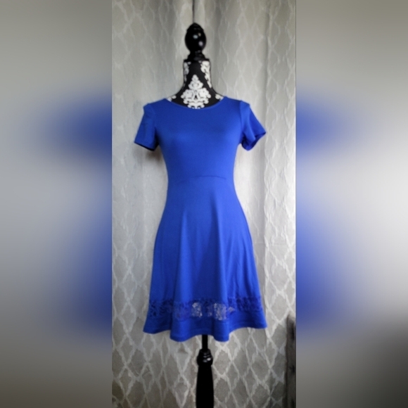 Fit and Flare Dress - Royal Blue - Picture 2 of 4